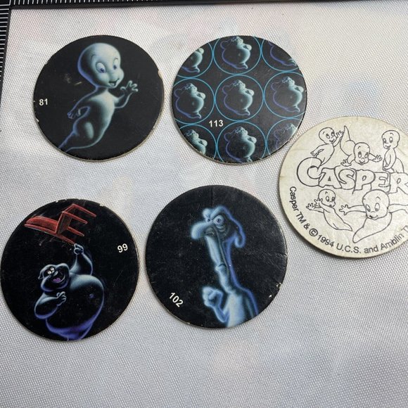 Vintage Game Pog Classics Milk Cap Milkcap Marker Casper Ghost Lot Of 5 - Picture 2 of 12